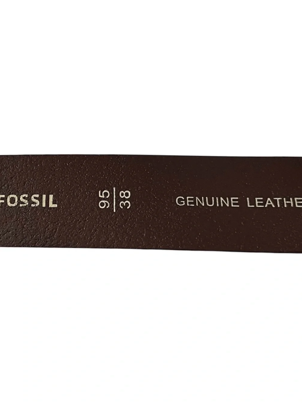 Fossil Brown Leather Belt Men’s Size 38/95 Silver Buckle Casual Dress Belt